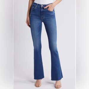 MOTHER Weekender Fray High Waist Fray Hem Flare Leg Jean